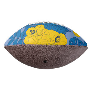 Hibiscus flowers and leaves   football