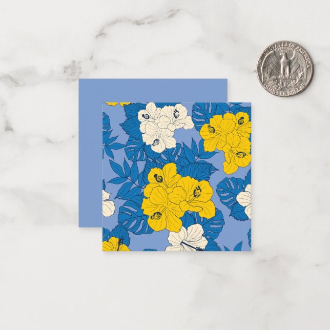 Hibiscus flowers and leaves   note card (Front/Back In Situ)