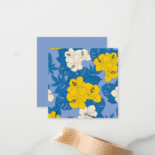 Hibiscus flowers and leaves note card