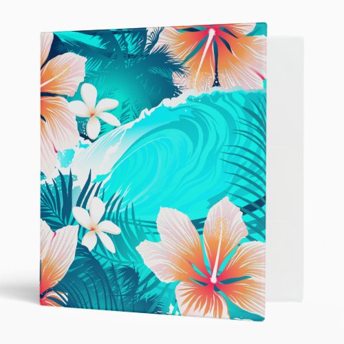 Hibiscus flowers at the beach 3 ring binder