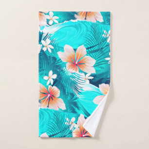 Hibiscus flowers at the beach hand towel