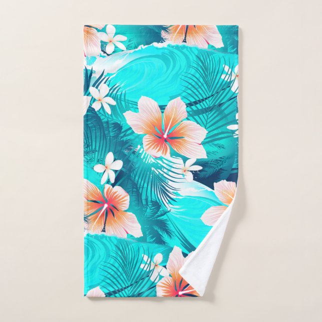 Hibiscus flowers at the beach hand towel  (Hand Towel)