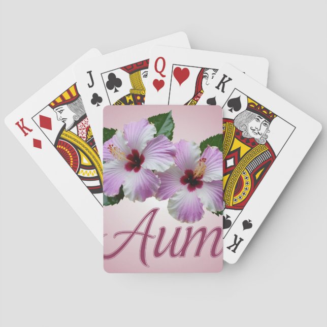 Hibiscus Flowers Aum Playing Cards (Back)