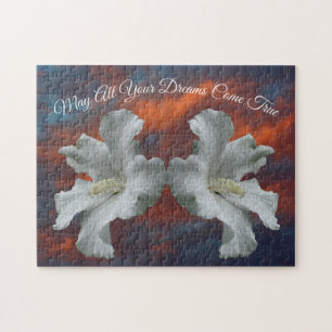Hibiscus Flowers Dreams Come True Inspirational Jigsaw Puzzle