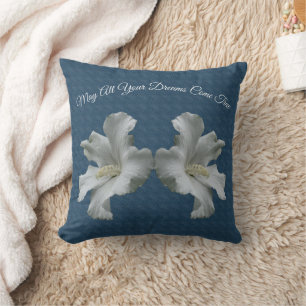 Hibiscus Flowers Dreams Come True Inspirational   Throw Pillow
