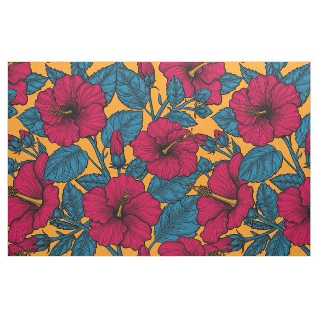 Hibiscus flowers fabric (Fat Quarter)