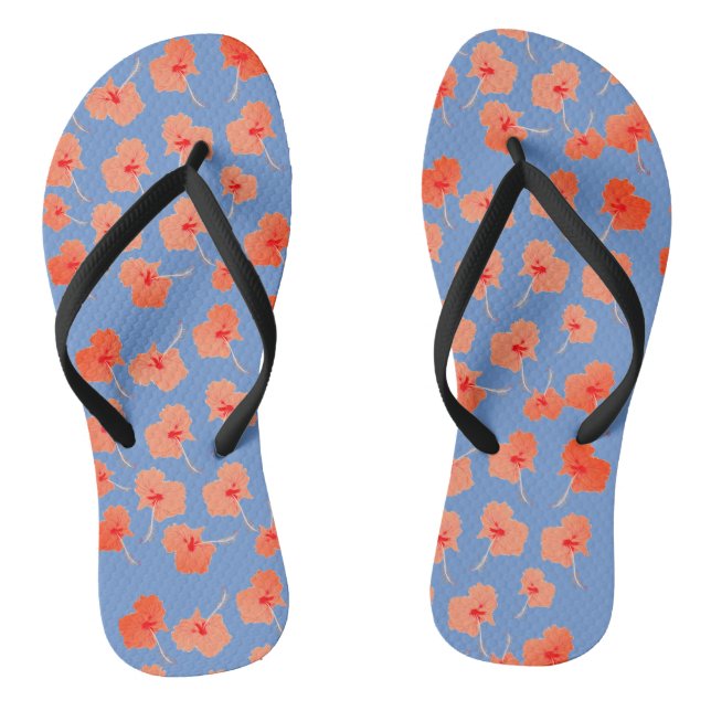 Hibiscus Flowers Flip Flops (Footbed)