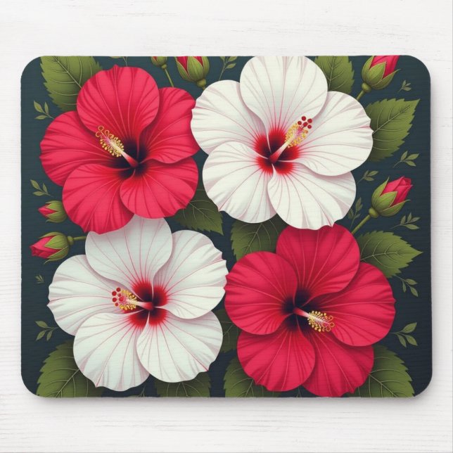 Hibiscus Flowers  Mouse Pad (Front)