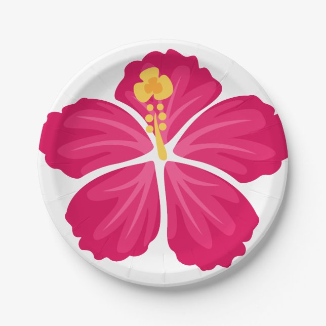 Hibiscus Flowers Paper Plates (Front)