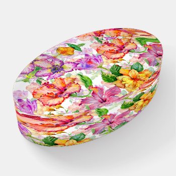 Hibiscus Flowers Paperweight by stationeryshop at Zazzle