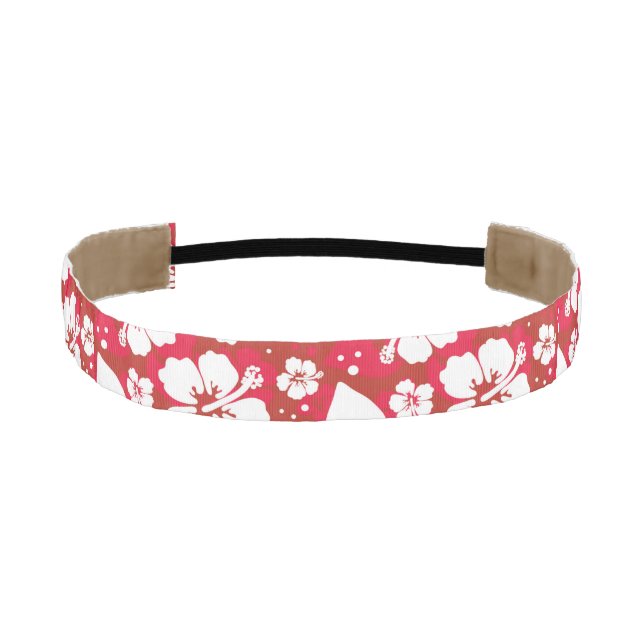 Hibiscus Flowers Pattern Athletic Headband (Front)
