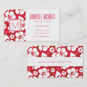 Hibiscus Flowers Pattern Business Card