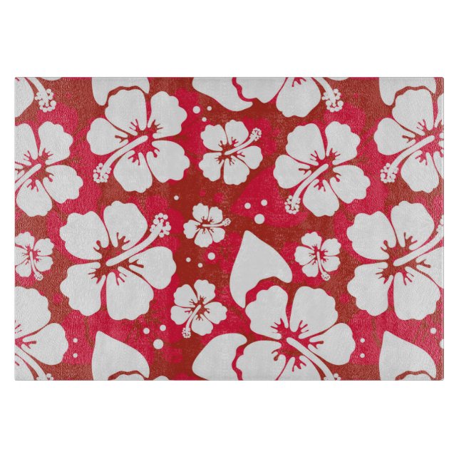 Hibiscus Flowers Pattern Cutting Board (Front)