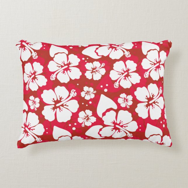 Hibiscus Flowers Pattern Decorative Pillow (Front)