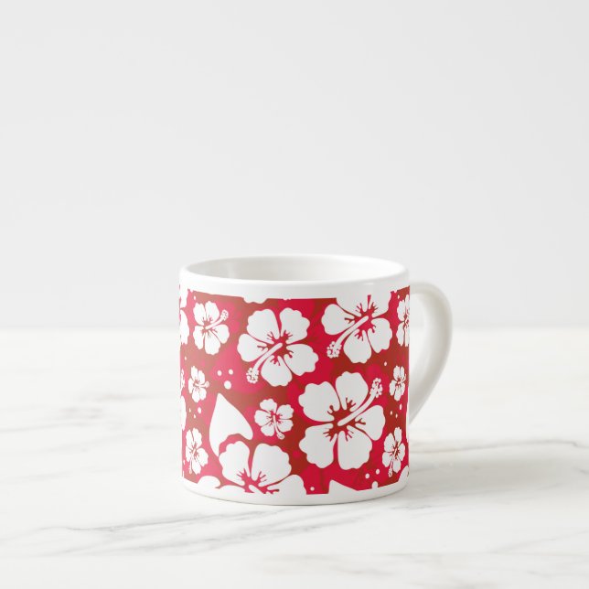 Hibiscus Flowers Pattern Espresso Cup (Front Right)