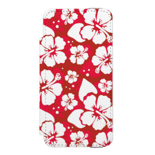 Hibiscus Flowers Pattern Wallet Case For iPhone SE/5/5s