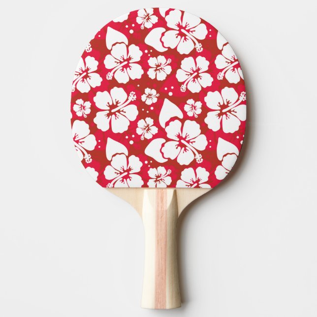 Hibiscus Flowers Pattern Ping-Pong Paddle (Front)