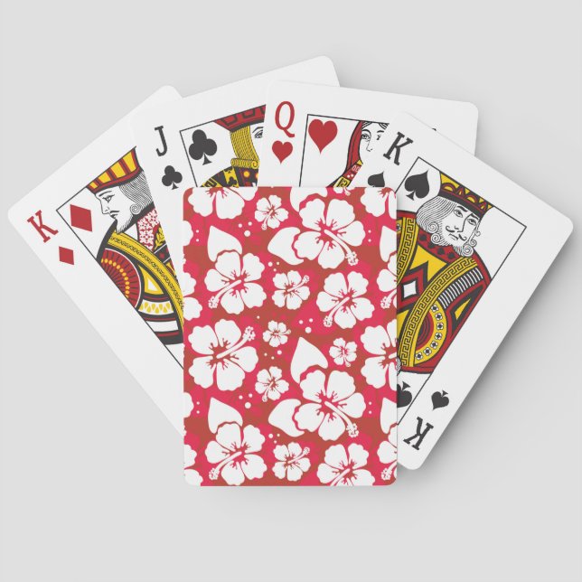 Hibiscus Flowers Pattern Poker Cards (Back)