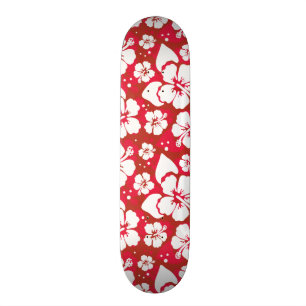 Hibiscus Flowers Pattern Skateboard