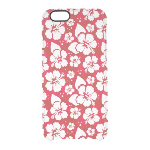 Hibiscus Flowers Pattern Clear iPhone 66S Case