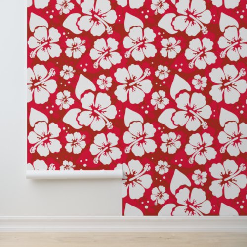 Hibiscus Flowers Pattern Wallpaper