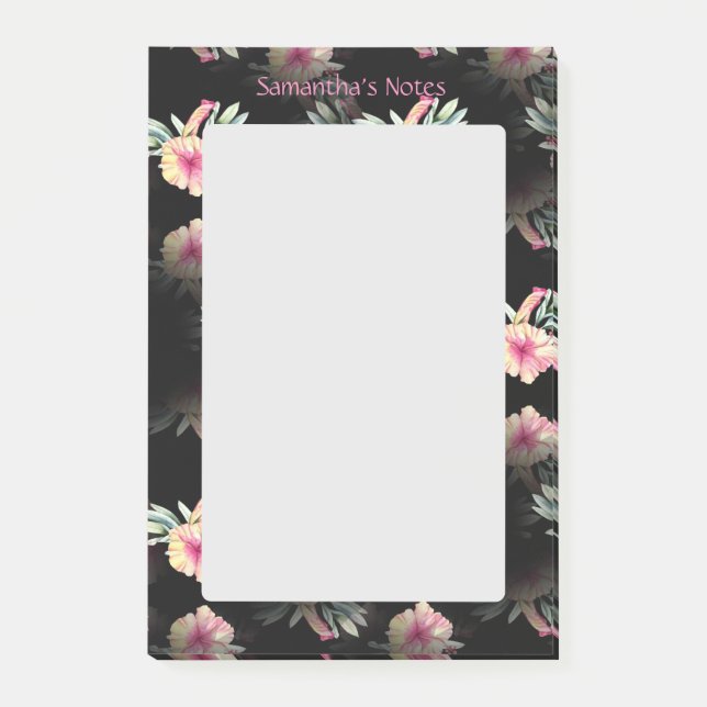 Hibiscus Flowers Personalized  Post-it Notes (Front)