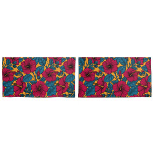 Hibiscus flowers pillow case