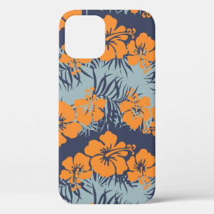 Hibiscus flowers seamless pattern,Vintage floral w iPhone 12 Case