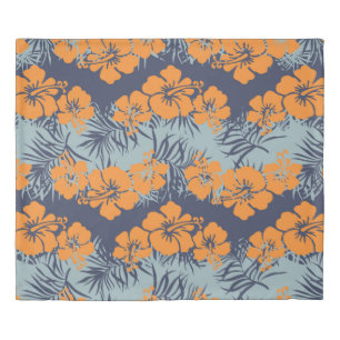 Hibiscus flowers seamless pattern,Vintage floral w Duvet Cover
