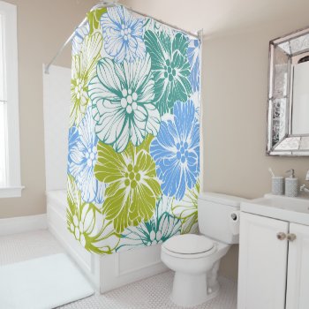 Hibiscus Flowers Shower Curtain by UTeezSF at Zazzle