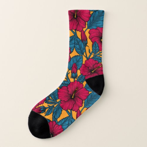 Hibiscus flowers socks