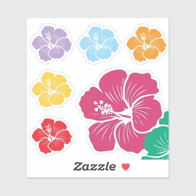 Hibiscus Flowers Variety Sticker (Sheet)