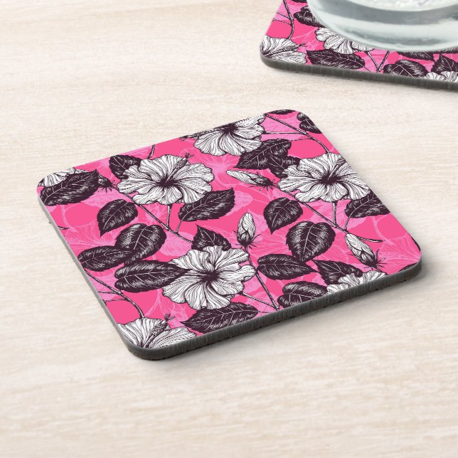 Hibiscus garden 2 beverage coaster (Left Side)