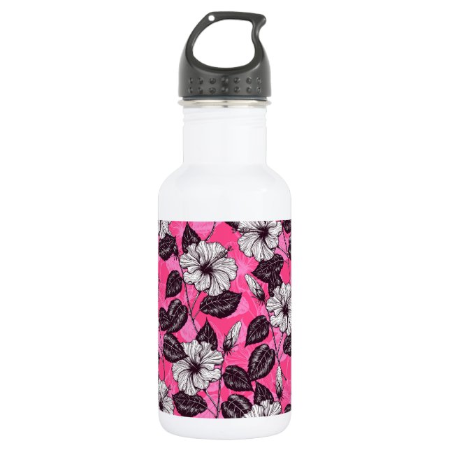 Hibiscus garden 2 stainless steel water bottle (Front)