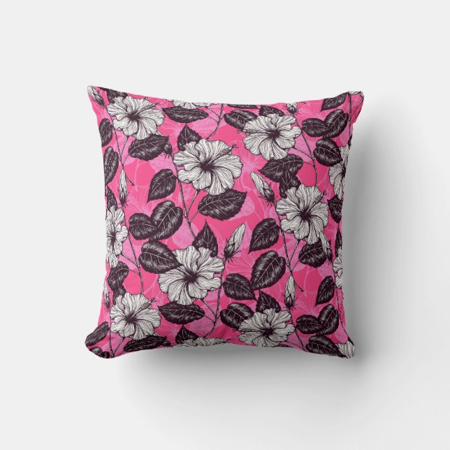 Hibiscus garden 2 throw pillow (Front)