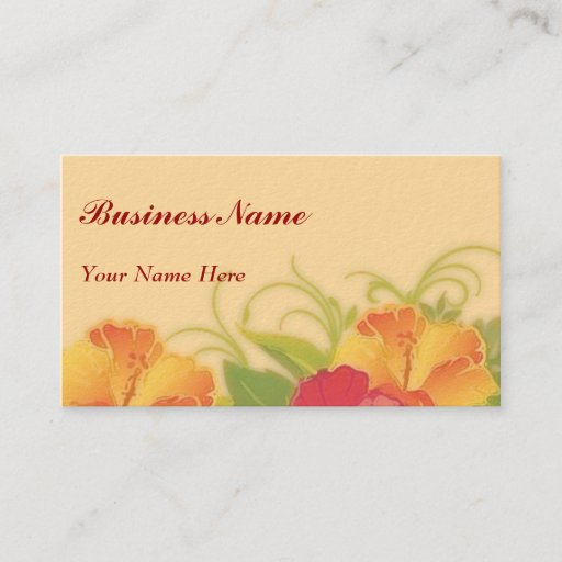 Customizable hibiscus garden ~ bc business card templates