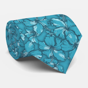 Hibiscus Garden Floral Hawaiian Two-sided Printed Tie