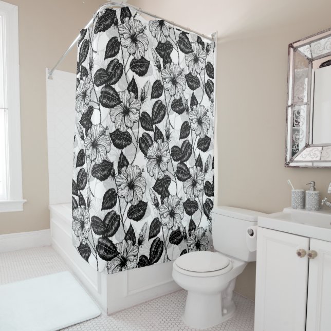 Hibiscus garden shower curtain (In Situ)