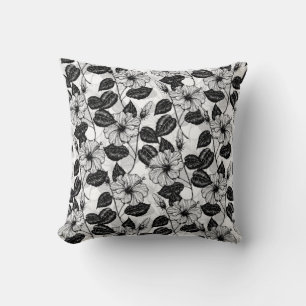 Hibiscus garden throw pillow
