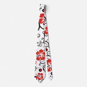 Hibiscus Gecko Decor Pattern + your ideas Neck Tie