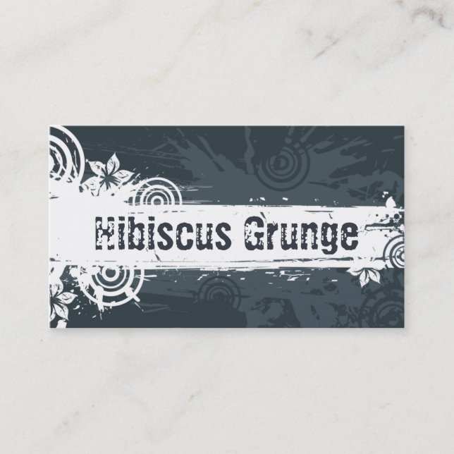 Hibiscus Grunge Business Cards (Front)