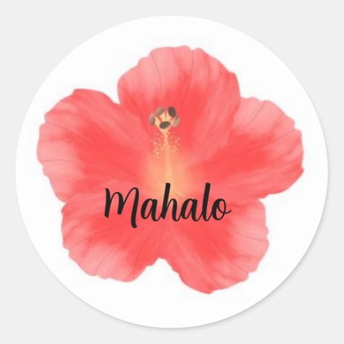 Hibiscus hawaii mahalo thank you sticker 