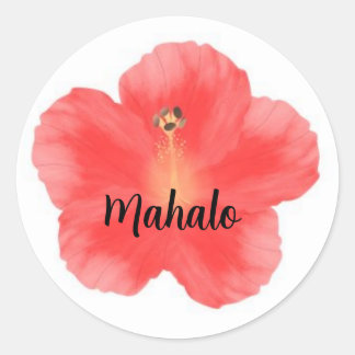 Hibiscus hawaii mahalo thank you sticker 