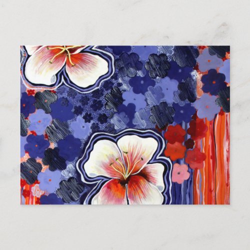 Hibiscus Hawaiian Abstract Floral Postcard