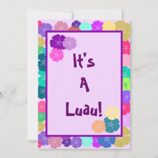 Hibiscus Hawaiian Luau Party Invitations