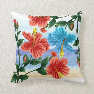 Hibiscus Hawaiian Pillow
