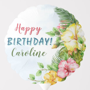 Hibiscus Hawaiian Tropical Floral Balloon