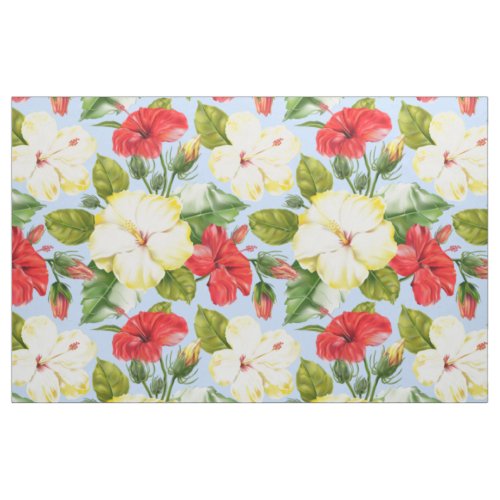 Hibiscus Hawaiian Tropical Floral Fabric