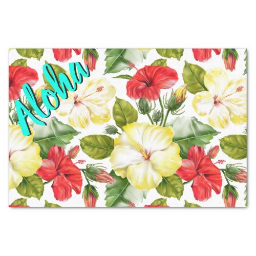 Hibiscus Hawaiian Tropical Floral Tissue Paper