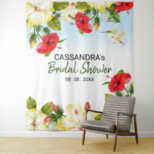 Hibiscus Hawaiian Tropical Floral Wedding Backdrop